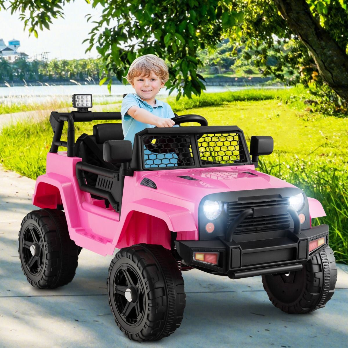 12V Batteriebetriebenes Kinderfahrzeug Elektrisches Kinderfahrzeug Mit Fernbedienung Rosa
