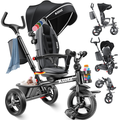 KIDIZ® Dreirad 5In1 Kinderdreirad Kinder Lenkstange Fahrrad Baby Kinderwagen