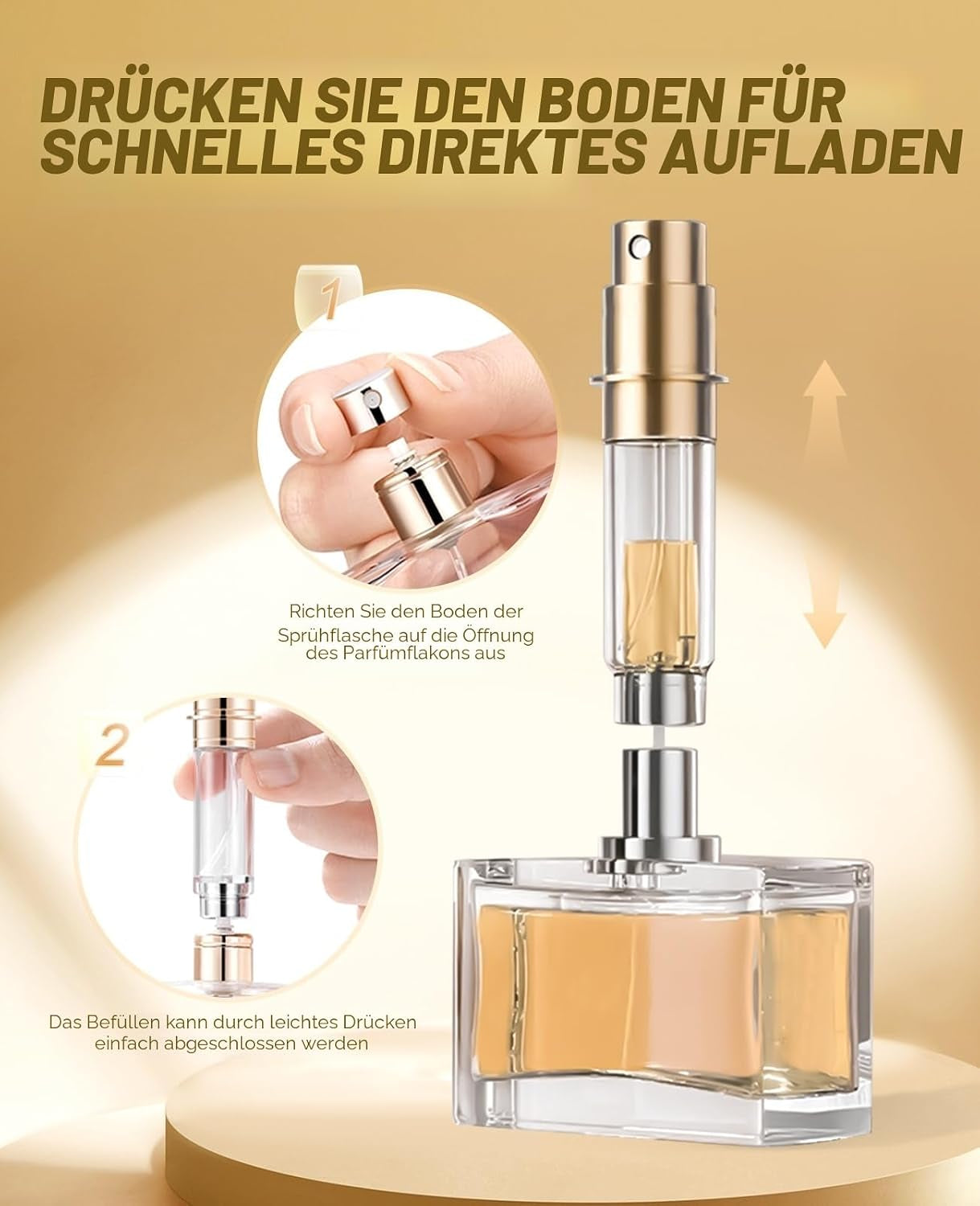 10Ml Parfümzerstäuber Nachfüllbar, Mini Parfum Zerstäuber, Sprühflasche Klein Für Parfum, Parfümflaschen Leer Für Reise (Schwarz/10Ml)