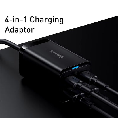65W/100W Gan Charger Desktop Laptop Fast Charger 4 in 1 Adapter for Iphone 15 14 13 Pro Max Phone Charger Xiaomi Samsung