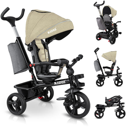 KIDIZ® Dreirad 5In1 Kinderdreirad Kinder Lenkstange Fahrrad Baby Kinderwagen
