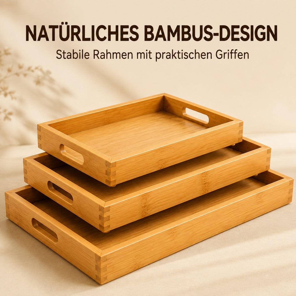 Natürliches Bambus-Design mit stabilen Rahmen und praktischen Griffen