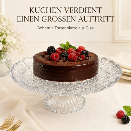 Bohemia Tortenplatte mit Schokoladenkuchen