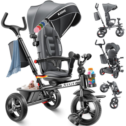 KIDIZ® Dreirad 5In1 Kinderdreirad Kinder Lenkstange Fahrrad Baby Kinderwagen