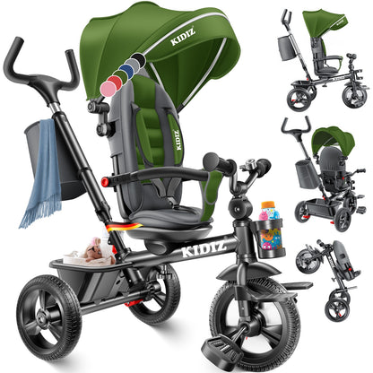 KIDIZ® Dreirad 5In1 Kinderdreirad Kinder Lenkstange Fahrrad Baby Kinderwagen