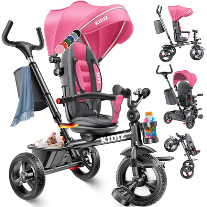 KIDIZ® Dreirad 5In1 Kinderdreirad Kinder Lenkstange Fahrrad Baby Kinderwagen