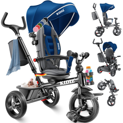 KIDIZ® Dreirad 5In1 Kinderdreirad Kinder Lenkstange Fahrrad Baby Kinderwagen