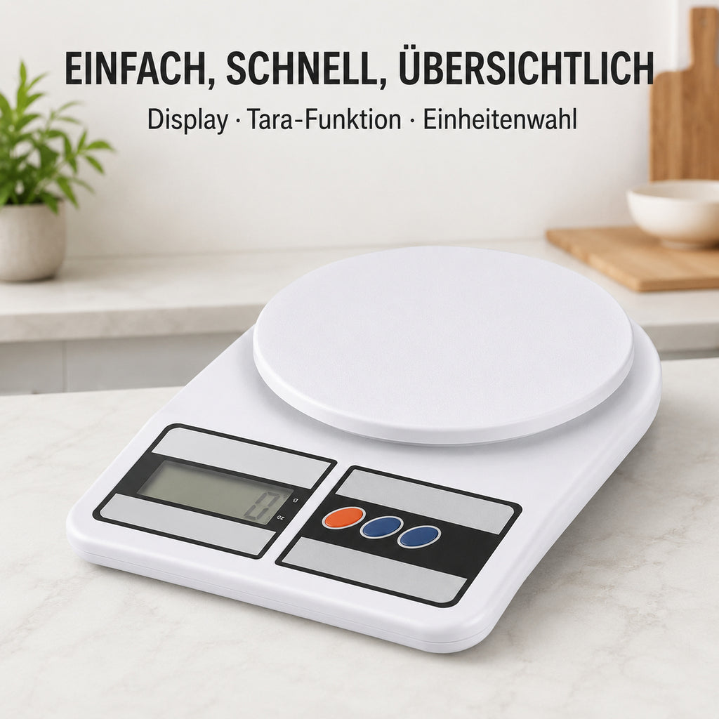 Küchenwaage SF-400 mit Display, Tara-Funktion und Einheitenwahl