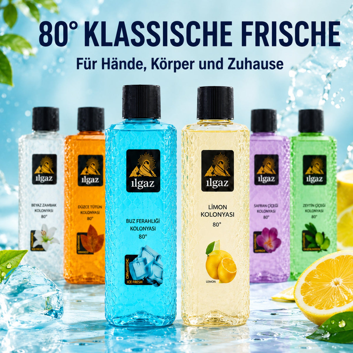 Ilgaz Kolonya 80 Grad für Hände, Körper und Zuhause